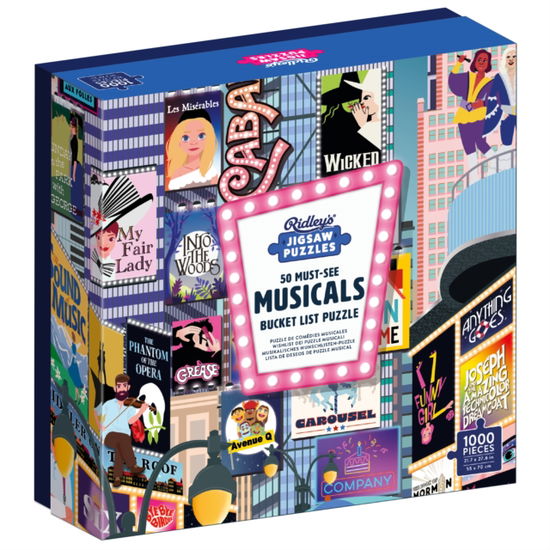 Cover for Ridley's Games · 50 Must-See Musicals Bucket List 1000-Piece Puzzle (GAME) (2024)