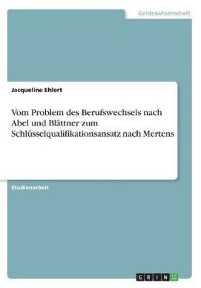 Cover for Ehlert · Vom Problem des Berufswechsels n (Book)