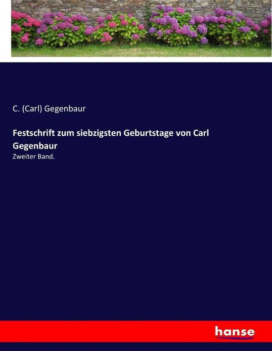 Cover for Gegenbaur · Festschrift zum siebzigsten G (Book) (2022)