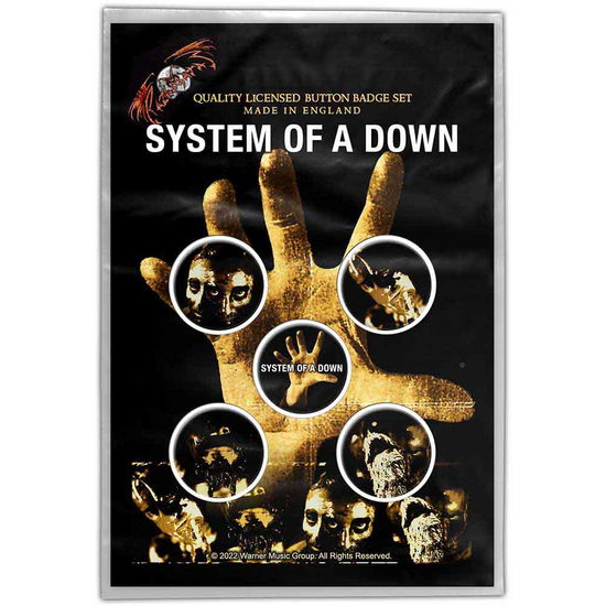 System Of A Down Button Badge Pack: Hand - System Of A Down - Mercancía -  - 5056365723226 - 