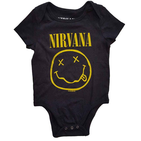 Cover for Nirvana · Nirvana Kids Baby Grow: Yellow Happy Face (Black) (6-9 Months) (CLOTHES) [size 6-12mths] [Black - Kids edition] (2020)