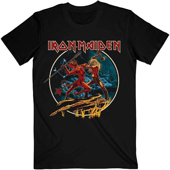 Iron Maiden Unisex T-Shirt: Number Of The Beast Run To The Hills Circular - Iron Maiden - Merchandise -  - 5056561024226 - 