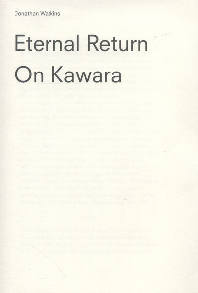 Cover for Jonathan Watkins · On Kawara: Eternal Return (Paperback Book) (2006)