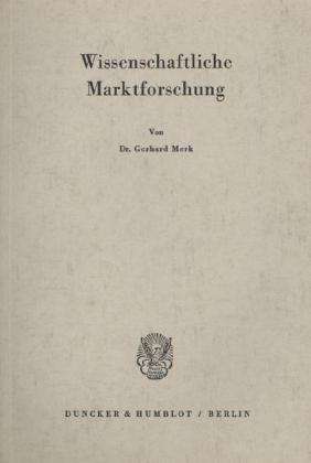 Cover for Merk · Wissenschaftliche Marktforschung. (Book) (1962)