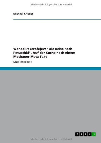 Cover for Krieger · Wenedikt Jerofejew &quot;Die Reise n (Bog) [German edition] (2013)