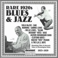 Rare 1920s Blues & Jazz 1923-1929 - Rare 1920's Blues & Jazz 1923-1929 / Various - Music - BLUES - 0714298561227 - April 28, 2021