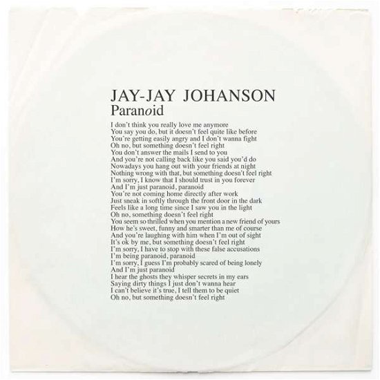 Cover for Jay-jay Johanson · Paranoid (12&quot;) (2017)