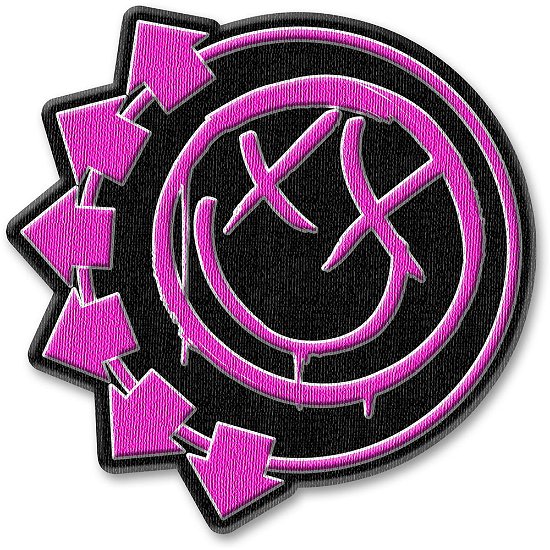 Blink-182 Standard Woven Patch: Pink Neon Six Arrows Smile - Blink-182 - Koopwaar -  - 5056368600227 - 