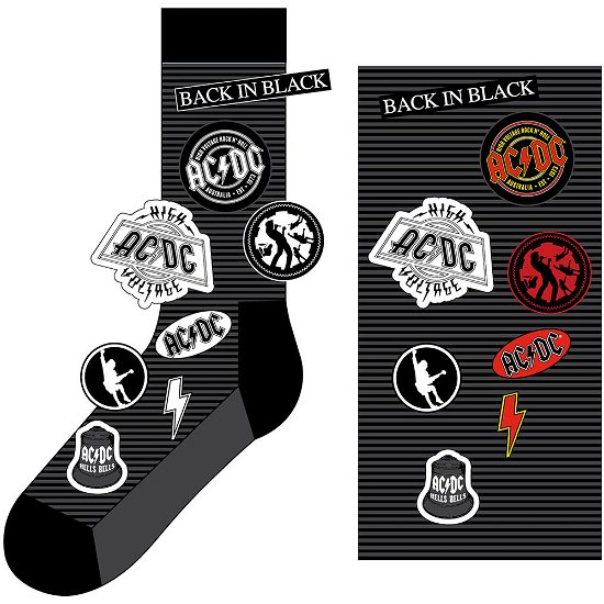 Cover for AC/DC · AC/DC Unisex Ankle Socks: Icons (UK Size 7 - 11) (TØJ) [size M] [Black - Unisex edition]