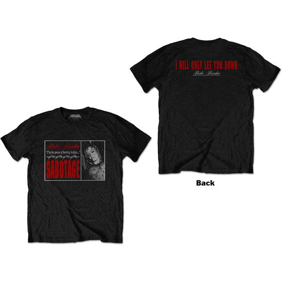 Cover for Bebe Rexha · Bebe Rexha Unisex T-Shirt: Sabotage - Let You Down (Black) (Back Print) (T-shirt) [size S] [Black - Unisex edition] (2021)