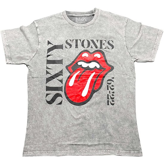 The Rolling Stones Unisex T-Shirt: Sixty Vertical (Wash Collection) - The Rolling Stones - Koopwaar -  - 5056561043227 - 