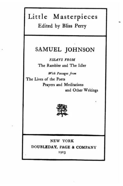 Essays From the Rambler and the Idler - Samuel Johnson - Bücher - Createspace Independent Publishing Platf - 9781535063227 - 2. Juli 2016