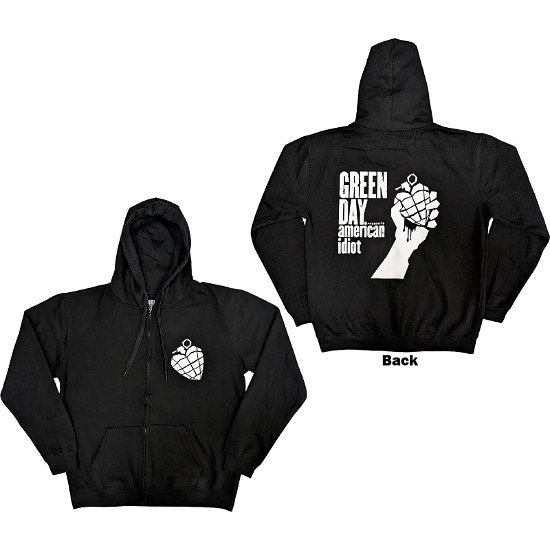 Green Day Unisex Zipped Hoodie: American Idiot The Musical (Back Print) - Green Day - Merchandise -  - 5056737212228 - 