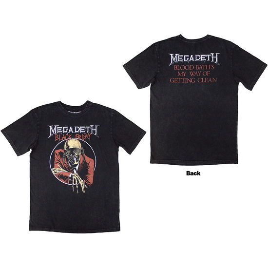 Megadeth · Megadeth Unisex Stone Wash T-Shirt: Black Friday (Back Print) (T-shirt) [size S] (2024)