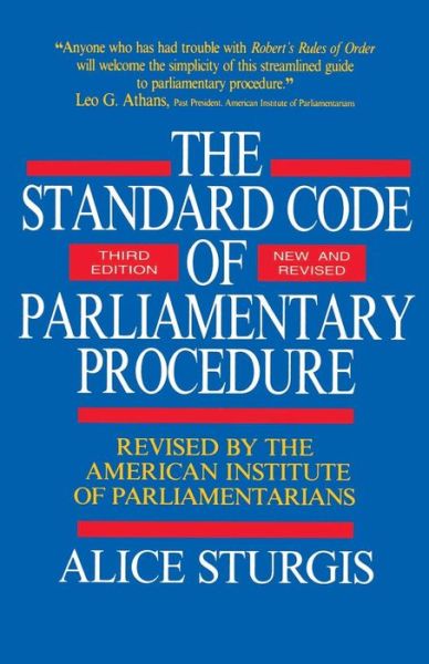 Cover for Alice Sturgis · The Standard Code of Parliamentary Procedure (Third Edition, New and Revised) (Paperback Book) [Revised edition] (1996)