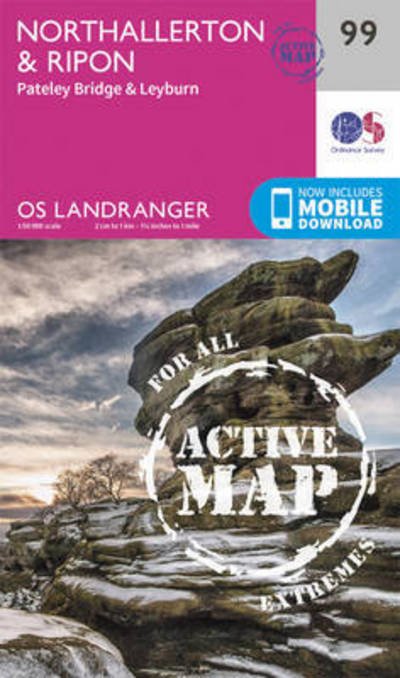 Cover for Ordnance Survey · Northallerton &amp; Ripon, Pateley Bridge &amp; Leyburn - OS Landranger Active Map (Kartor) [February 2016 edition] (2016)