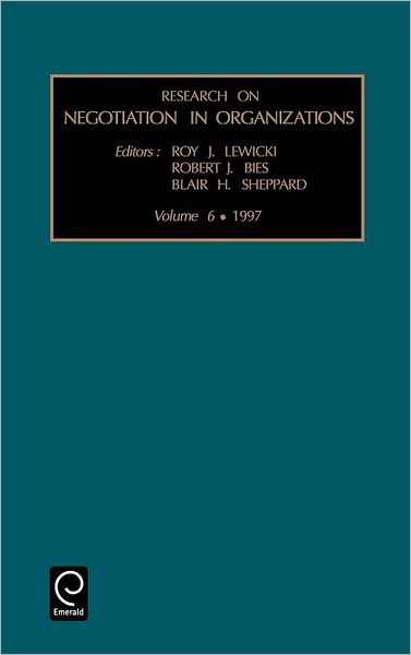 Cover for Roy J. Lewicki · Research on Negotiation in Organizations - Research on Negotiation in Organizations (Hardcover Book) (1994)