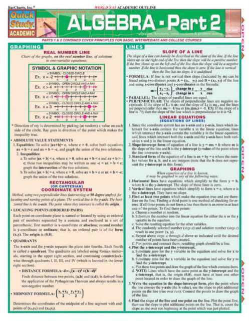 Algebra Part 2 - Kizlik - Books - Barcharts, Inc - 9781572229228 - February 2, 2021