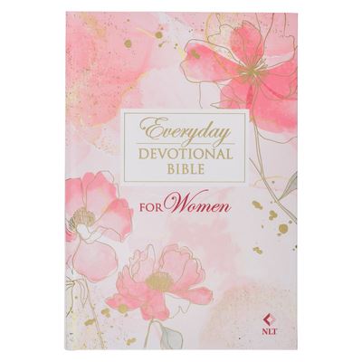 Cover for NLT Holy Bible Everyday Devotional Bible for Women Pink Printed Floral (HC) (Book) (2024)