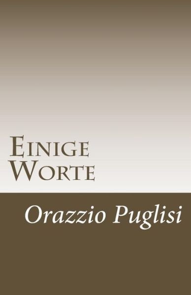 Cover for Orazio Puglisi · Einige Worte (Paperback Bog) (2018)