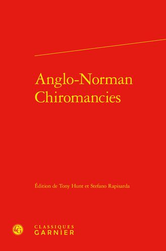 Cover for Tony Hunt · Anglo-Norman Chiromancies (Hardcover Book) (2020)