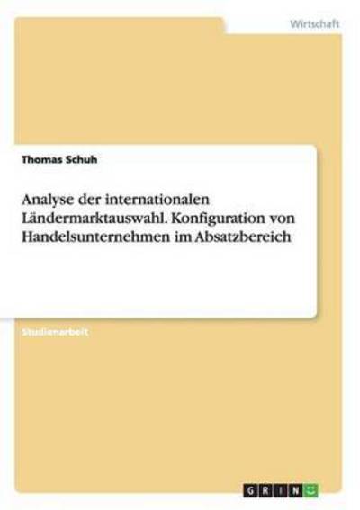 Cover for Schuh · Analyse der internationalen Lände (Book) (2015)