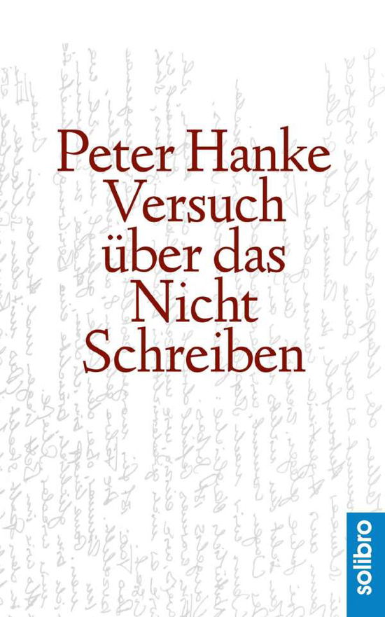 Cover for Hanke · Versuch über das Nichtschreiben (Book) (2017)