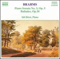 Cover for Brahms / Biret · Piano Sonata 3 / Ballades Op 10 (CD) (1994)
