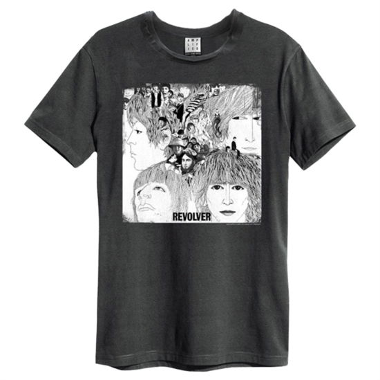 Beatles Revolver Amplified Medium Vintage Charcoal T Shirt - The Beatles - Koopwaar - AMPLIFIED - 5054488050229 - 