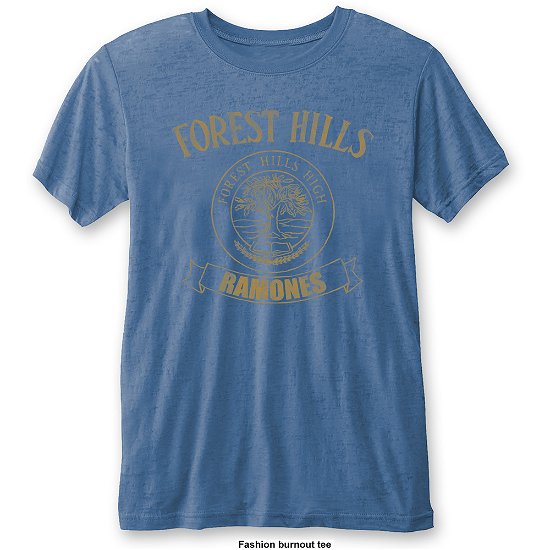 Ramones Unisex T-Shirt: Forest Hills Vintage (Burnout) - Ramones - Koopwaar - Merch Traffic - 5055979991229 - 