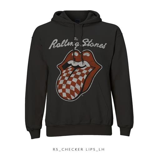 The Rolling Stones Unisex Pullover Hoodie: Checker Tongue - The Rolling Stones - Merchandise - Bravado - 5056170647229 - 