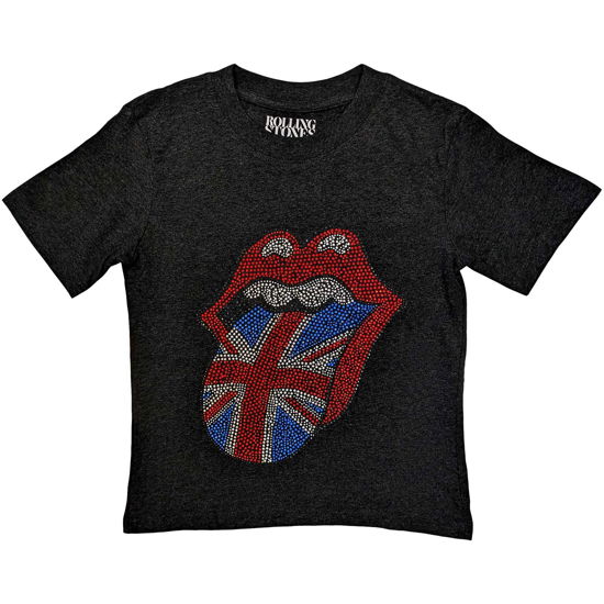 The Rolling Stones Kids T-Shirt: British Tongue (Embellished) (9-10 Years) - The Rolling Stones - Merchandise -  - 5056561078229 - 