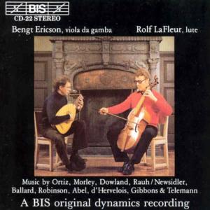 Viola Da Gamba & Lute - Ortiz / Morley / Ericson / La Fleur - Musique - Bis - 7318590000229 - 4 janvier 1994