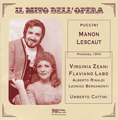 Manon Lescaut - Puccini / Zeani / Labo / Rinaldi / Bergamonti - Musique - BON - 8007068121229 - 29 septembre 2009