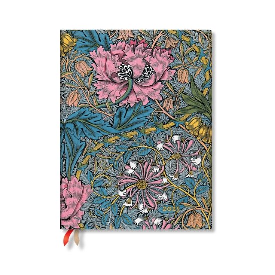 Cover for Paperblanks · Morris Pink Honeysuckle (William Morris) Ultra 12-month Vertical Hardback Dayplanner 2025 (Elastic Band Closure) - William Morris (Hardcover Book) (2024)
