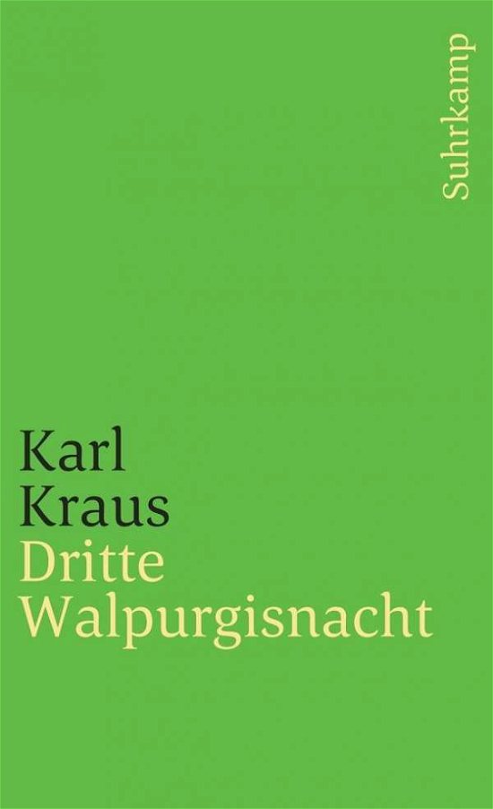 Cover for Karl Kraus · Suhrk.TB.1322 Kraus.Dritte Walpurgisn. (Book)