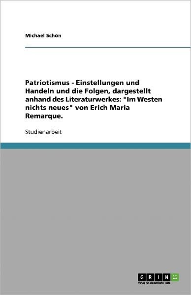 Cover for Schön · Patriotismus - Einstellungen und (Bok) [German edition] (2007)