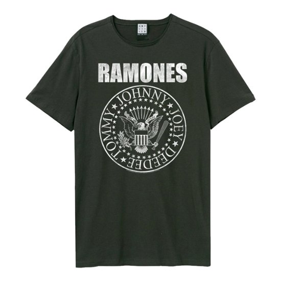 Ramones - Classic Seal Amplified Large Vintage Charcoal T Shirt - Ramones - Marchandise - AMPLIFIED - 5054488276230 - 