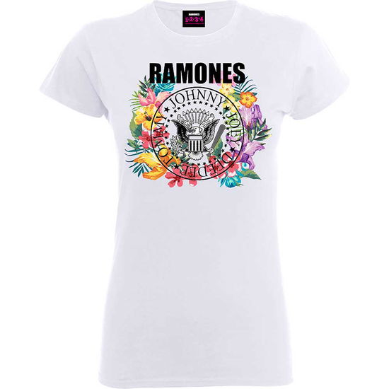 Ramones Ladies T-Shirt: Circle Flowers - Ramones - Marchandise - Merch Traffic - 5056170623230 - 