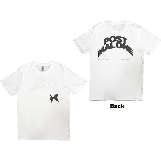Post Malone Unisex T-Shirt: Curved Logo 2023 Tour (Back Print & Ex-Tour) - Post Malone - Merchandise -  - 5056737233230 - 