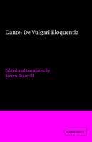 Cover for Dante · Dante: De vulgari eloquentia - Cambridge Medieval Classics (Taschenbuch) (2005)