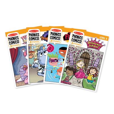 Phonics Comics Level 2 Assortment (12 Books: 3 Each of 31503,06,10,07) - Melissa & Doug - Kirjat - Melissa & Doug - 9781951733230 - torstai 23. huhtikuuta 2020