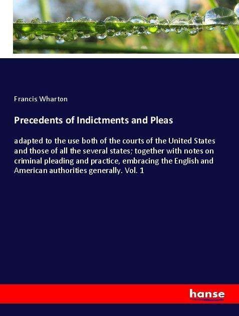 Cover for Wharton · Precedents of Indictments and P (Book)