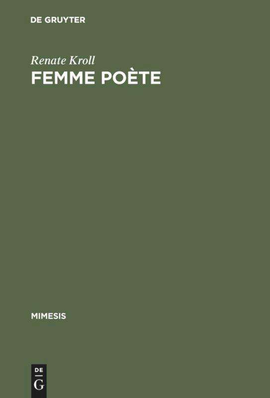 Cover for Renate Kroll · Femme poe?te (Book) (1996)