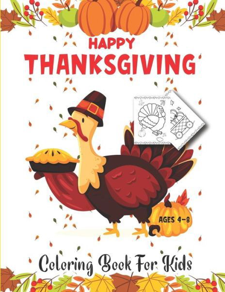 Cover for Kidy Kid Publishing · Thanksgiving Coloring Book For Kids Ages 4-8 (Pocketbok) (2020)