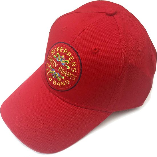 The Beatles Unisex Baseball Cap: Sgt Pepper Drum (Red) - The Beatles - Produtos - Apple Corps - Accessories - 5056170626231 - 
