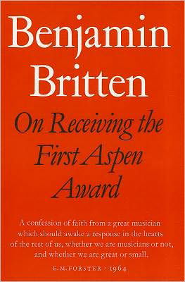 Cover for Benjamin Britten · On Receiving the First Aspen Award (Paperback Book) (2003)