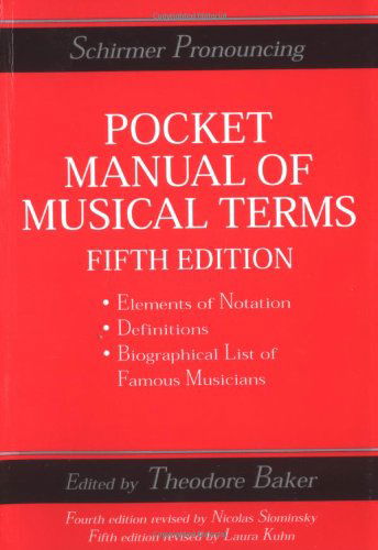 Cover for Theodore Baker · Pocket Manual of Musical Terms (Paperback Book) [5 Revised edition] (1995)