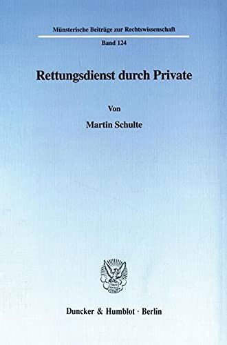 Cover for Schulte · Rettungsdienst durch Private. (Book) (1999)