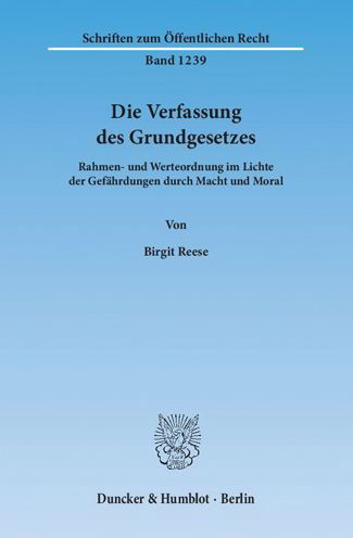 Cover for Reese · Die Verfassung des Grundgesetzes (Book) (2013)